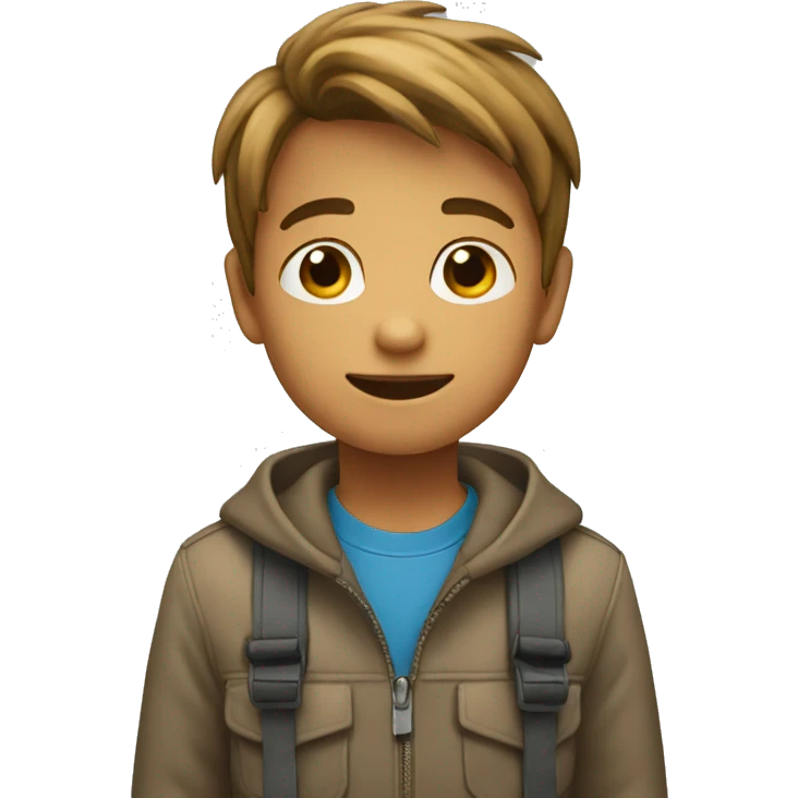 Un niño saludando emoji