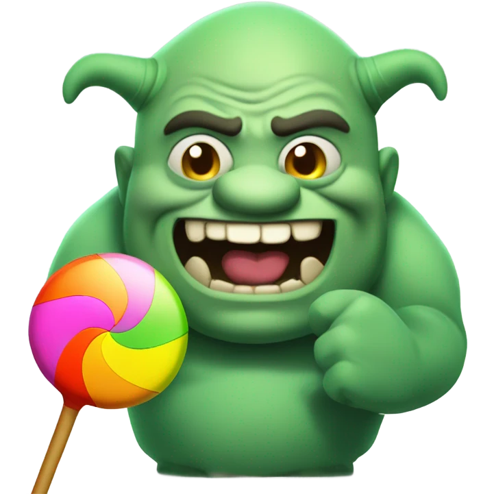 ogre with a lollipop emoji
