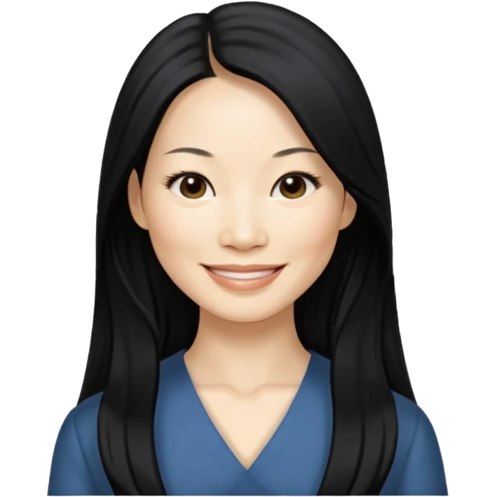 Lucy Liu with long hair emoji