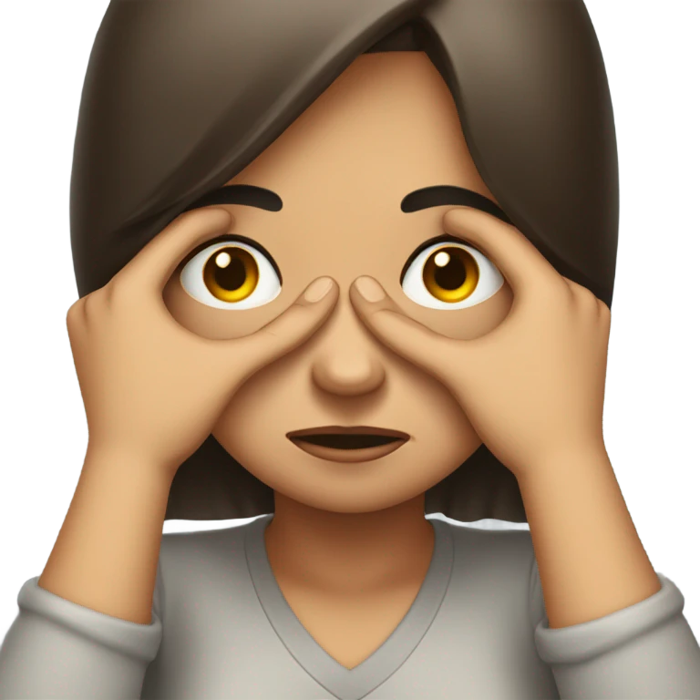 Girl covering her eyes, disgusted  emoji