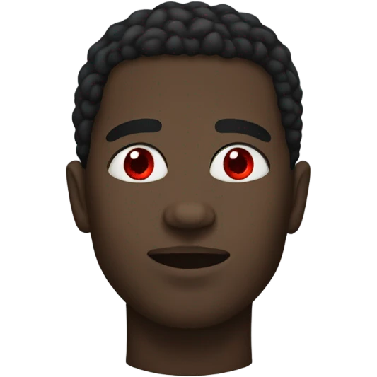 Black man with only red eyes no other color emoji