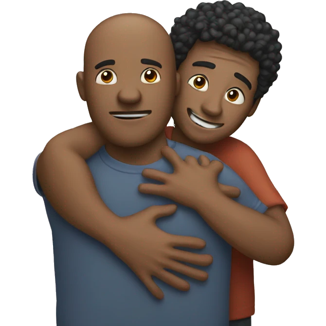 man with open hand of hug emoji