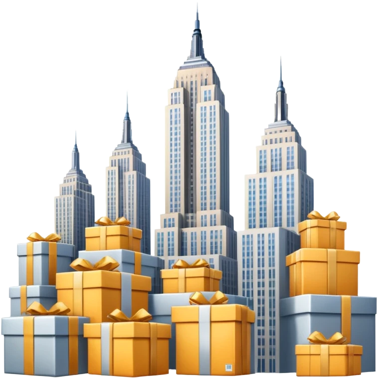 Empire State Building with many packages on the back emoji