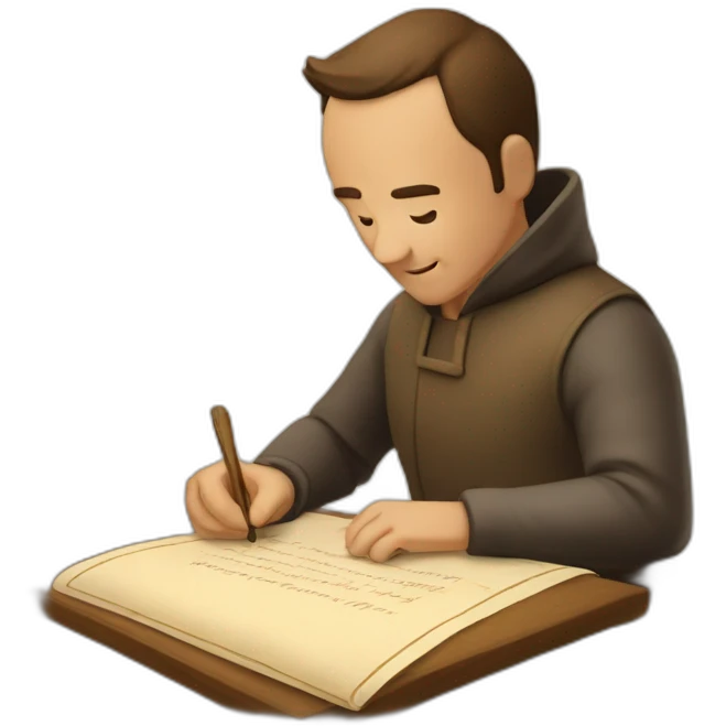guy signing a parchment emoji