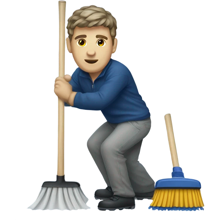 A sweeper in curling emoji
