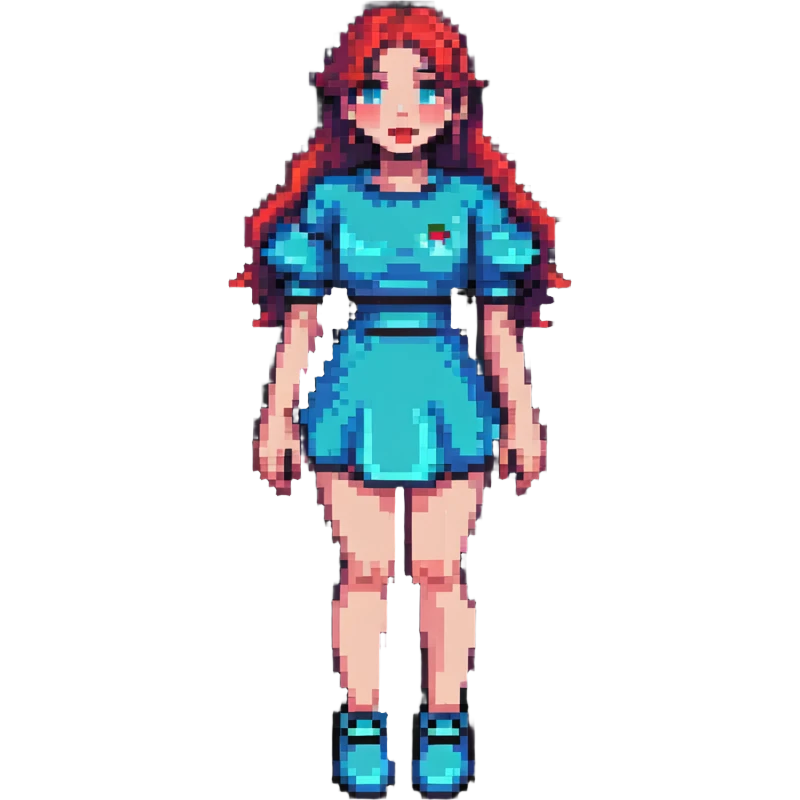 human with big lips, hands, and feet in pixel art style emoji