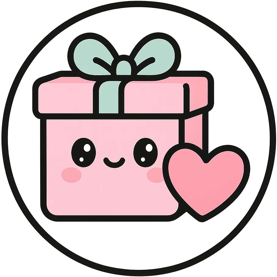 little alchemy style icon
subject: romantic gift
border: medium-black
shape: round, circular
background: white
style: full color fill with medium black outlining emoji