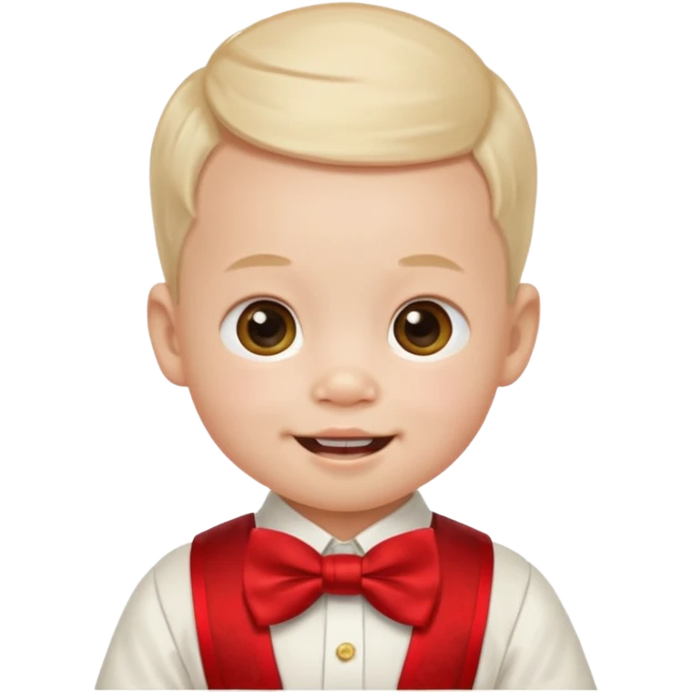 baby guy, pacifier, wearing chinese royal ancient custome, red bow tie emoji