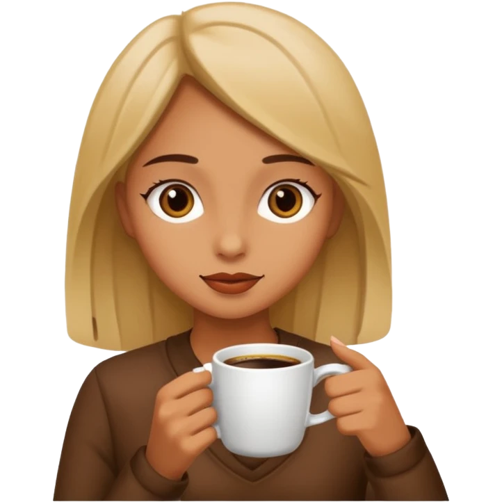 Girl drink coffee  emoji