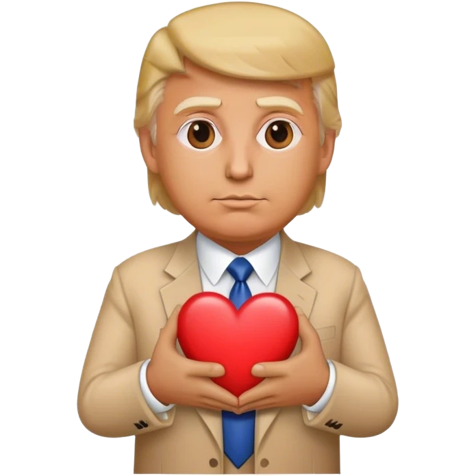trump shows a heart emoji