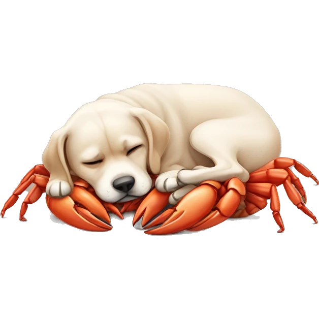 Chien qui dort sur un crabe emoji