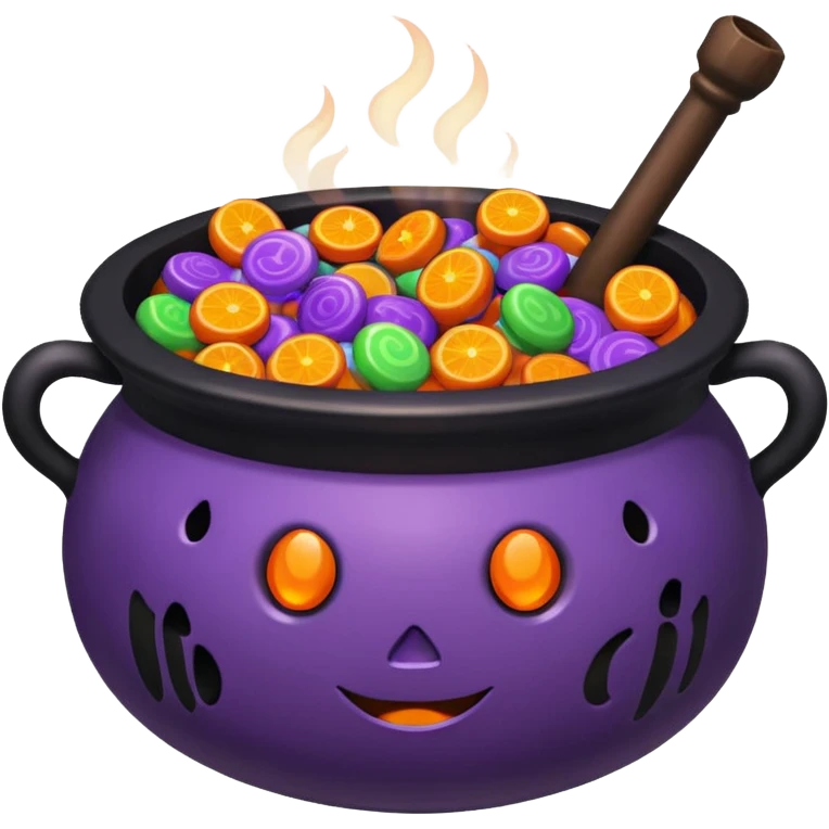hallowen cauldrom inside candies emoji