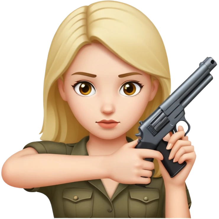 girl holding a gun to her head emoji