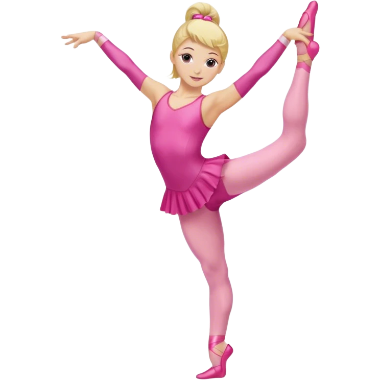  dancer-gymnast with blonde hair in pink tights  (kids) emoji