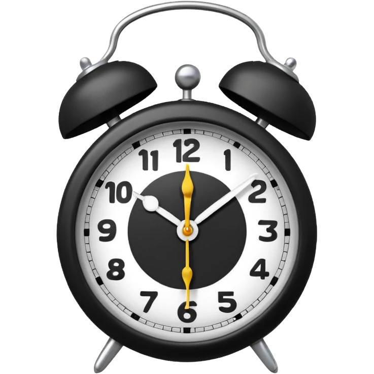 Matte White alarm clock, old fashioned  emoji
