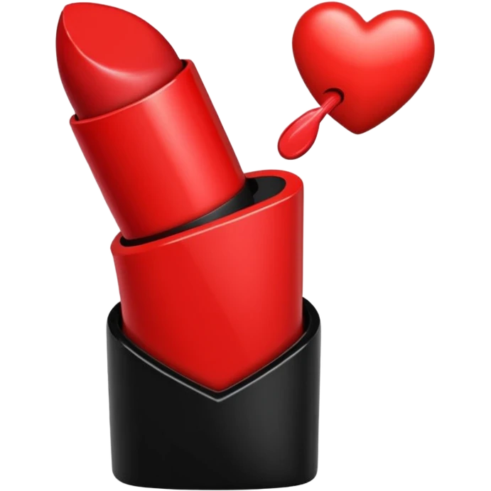 red kiss print emoji