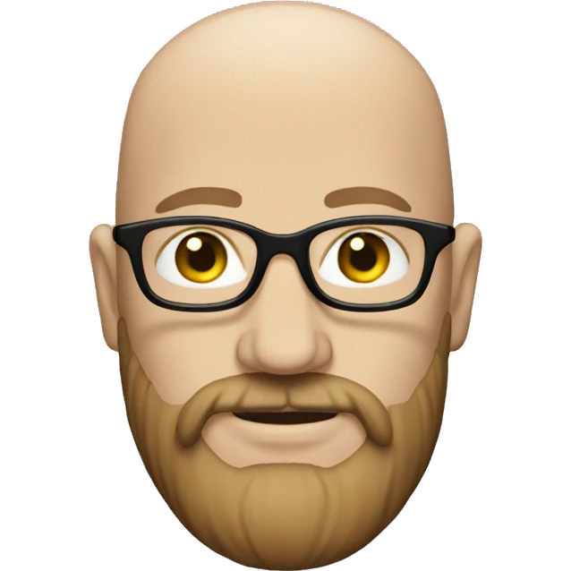 Bald white man with glasses and long brown beard emoji