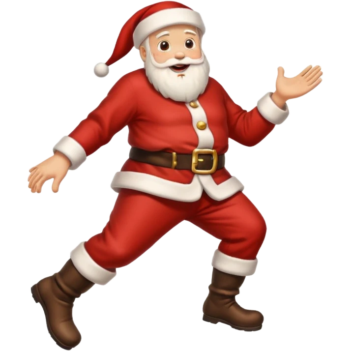 Santa stepping on guy emoji