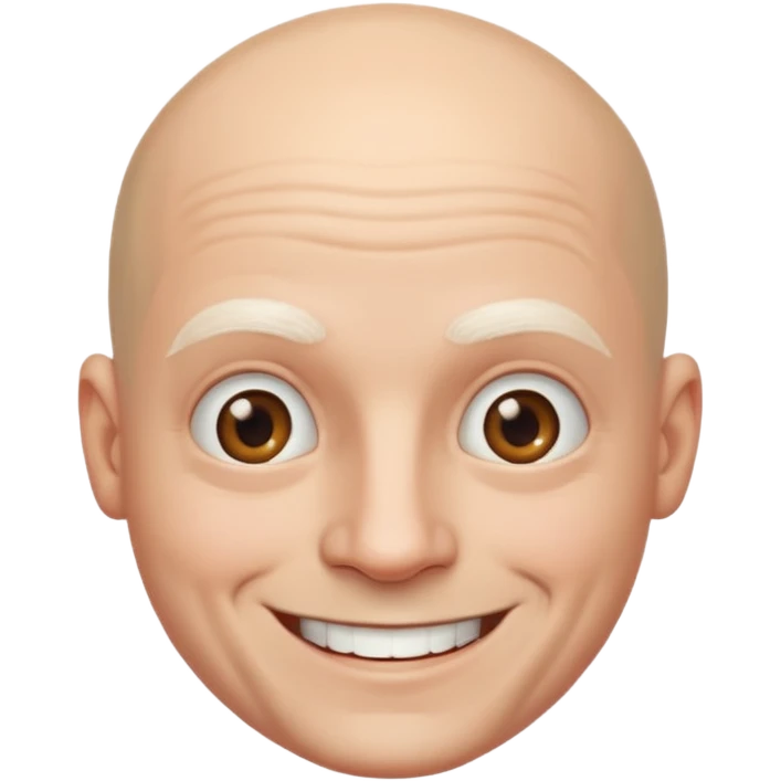 Bald Man  smiling white emoji