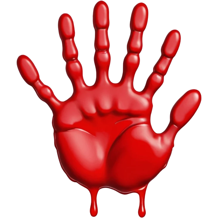 Bloody Paint – Smear of red paint shaped like handprint. emoji