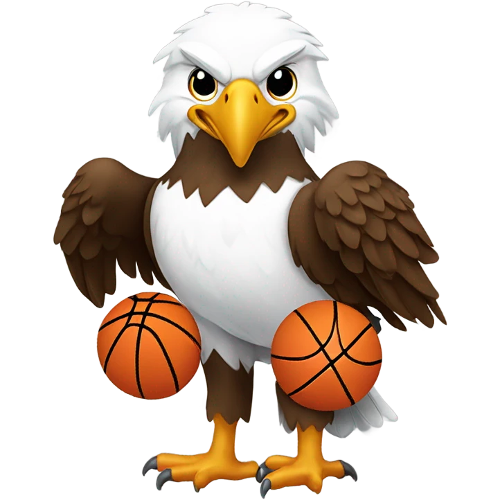 Bald eagle wearing orange and white “Avalon” basketball jersey emoji