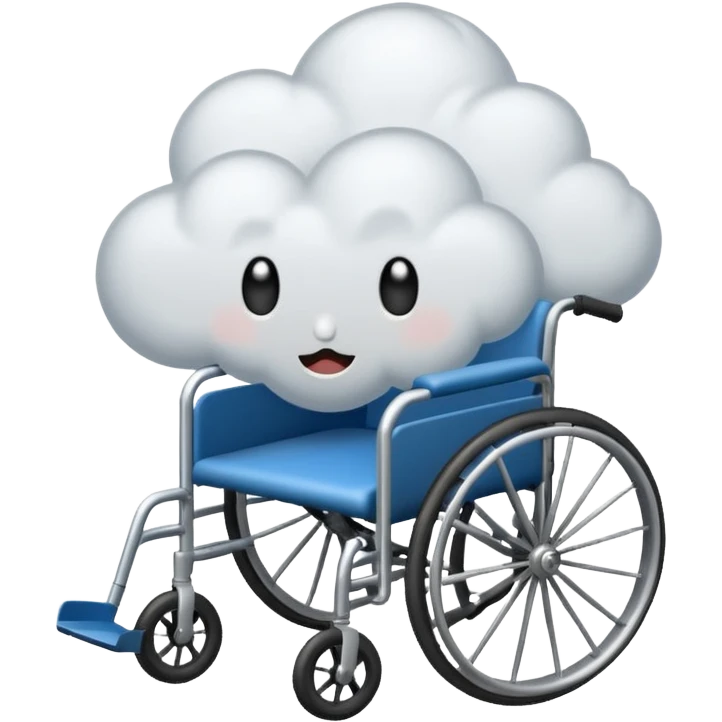A rain cloud in a wheel chair emoji
