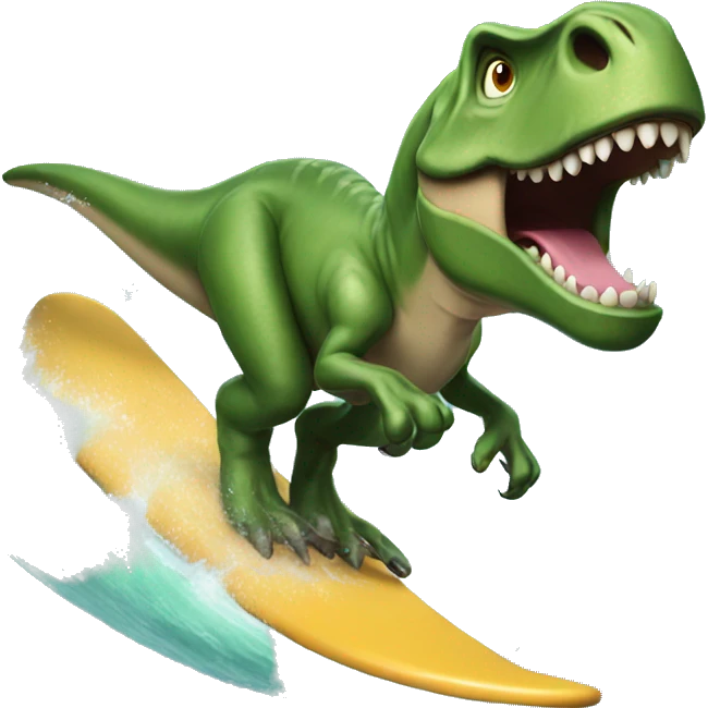 trex surfing emoji