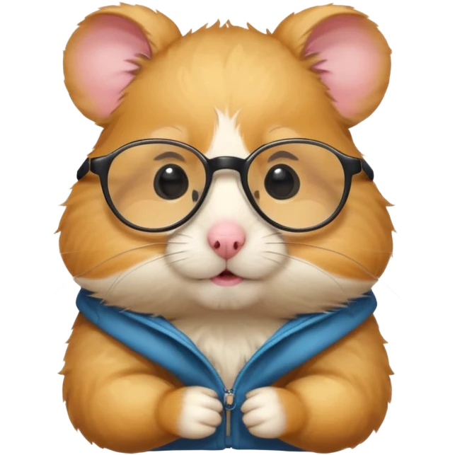 CUTE GOLDEN HAMSTER WITH GLASSES EDIT THE VIDEO emoji
