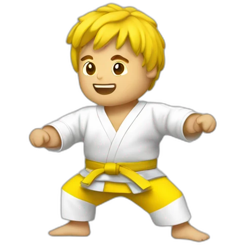 Judo cinturon amarillo emoji