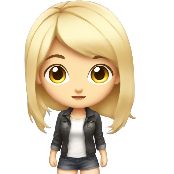 create an emoji of a chibi anime girl style who play videogames emoji