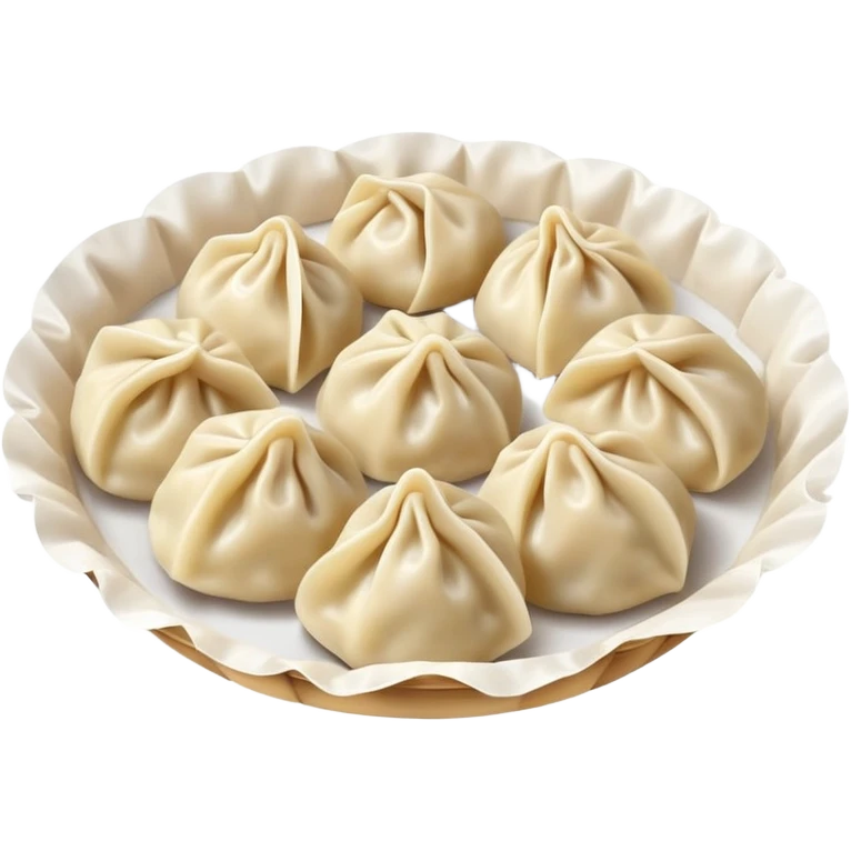 Steaming Chinese dumplings, jiaozi, simple emoji style emoji