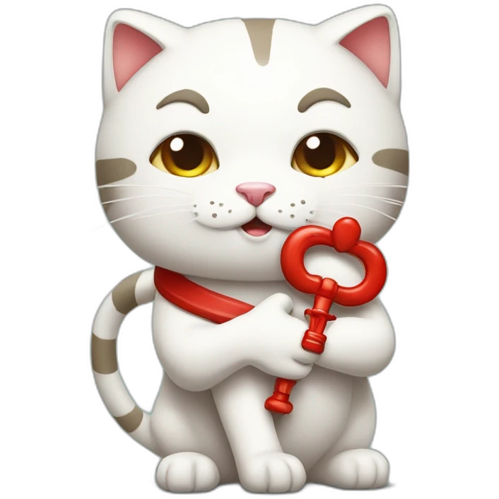Chinese cat hugging entire Caduceus emoji