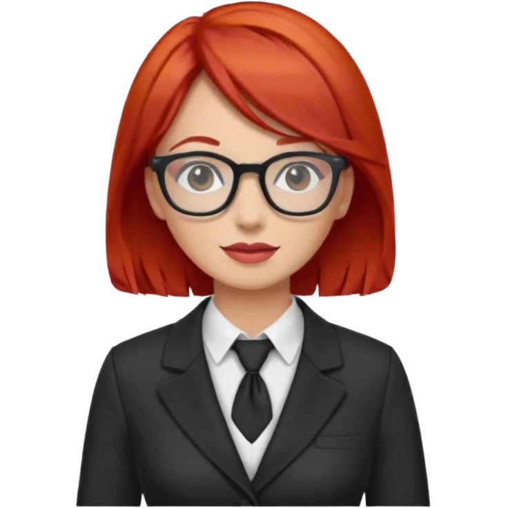 tailor woman with red hair and glasses emoji