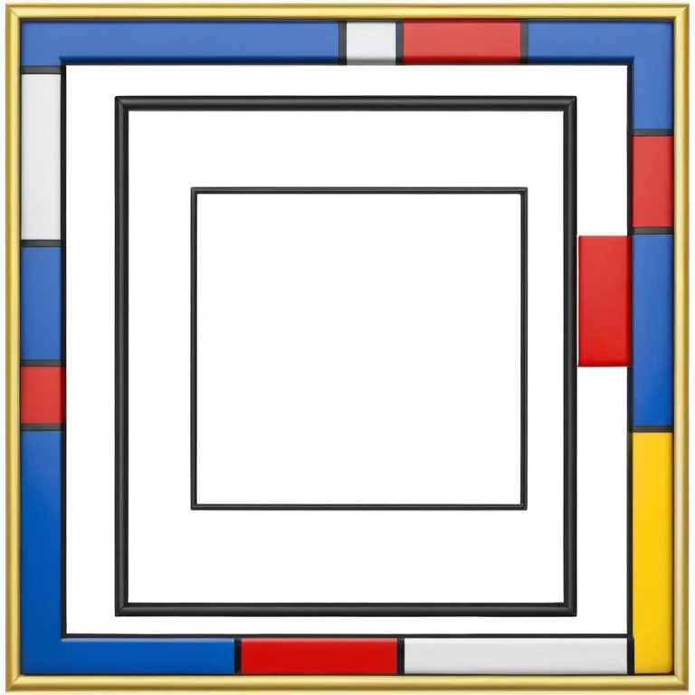 Piet Mondrian, Composition with Red Blue and Yellow painting frame emoji