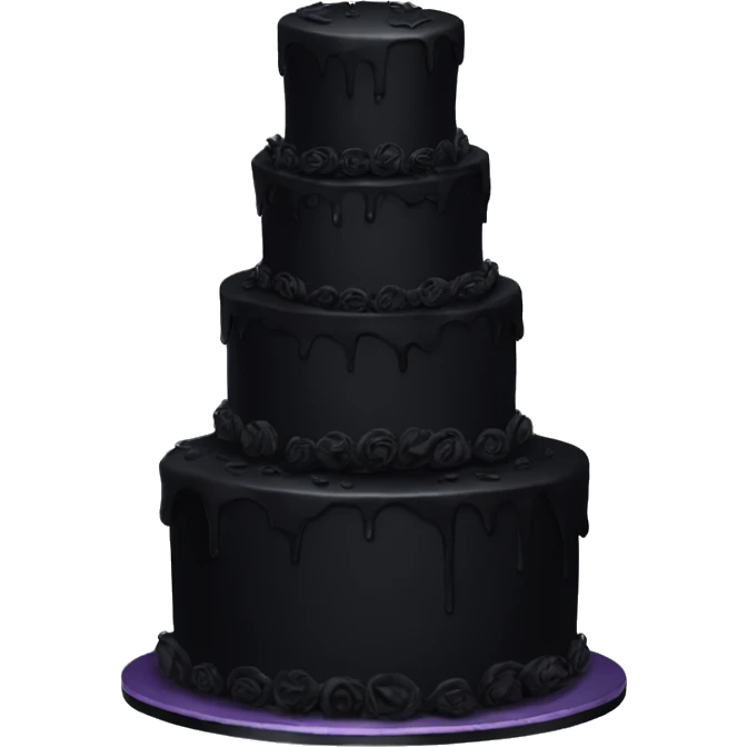 All Black goth cake emoji