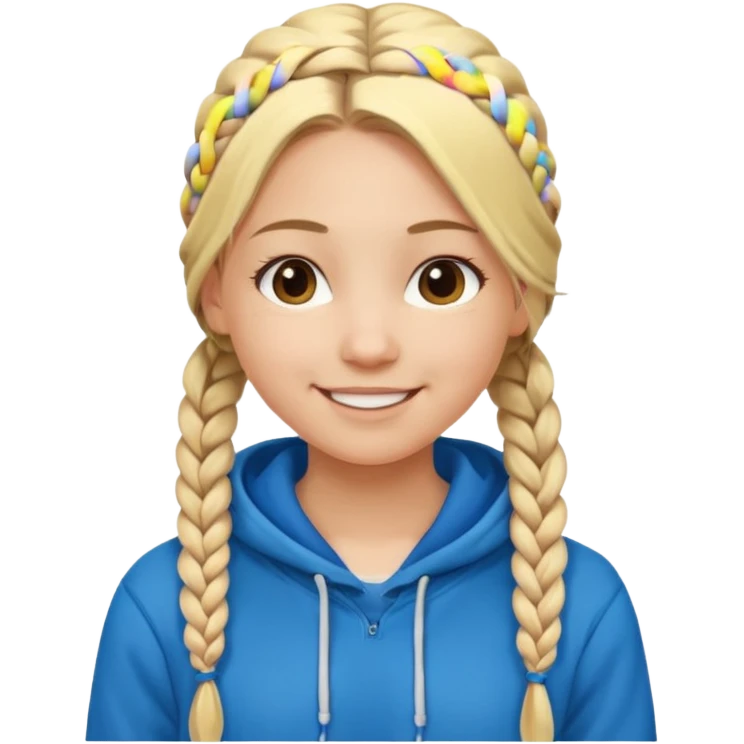 hoodie cover hair blonde girl with braided hair emoji