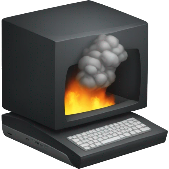 a lump of coal using a burning computer emoji