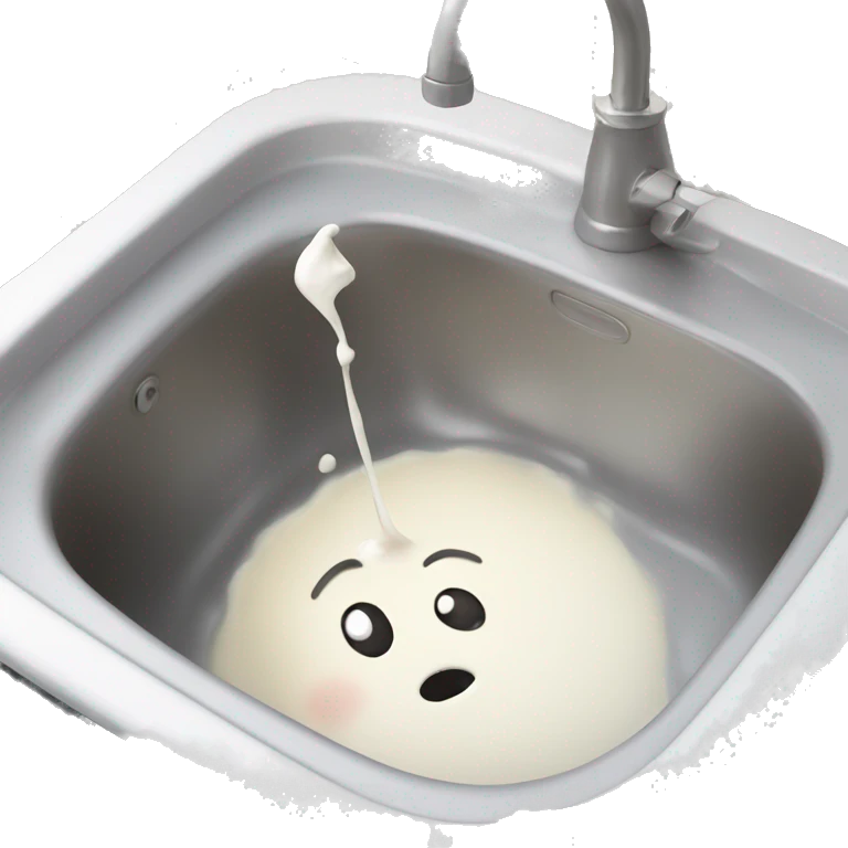Milk comes from a sink emoji