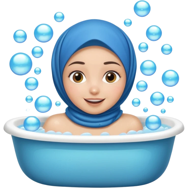 create a hijub girl taking bath emoji