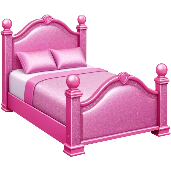 Pink glitter barbie dollhouse bed  emoji