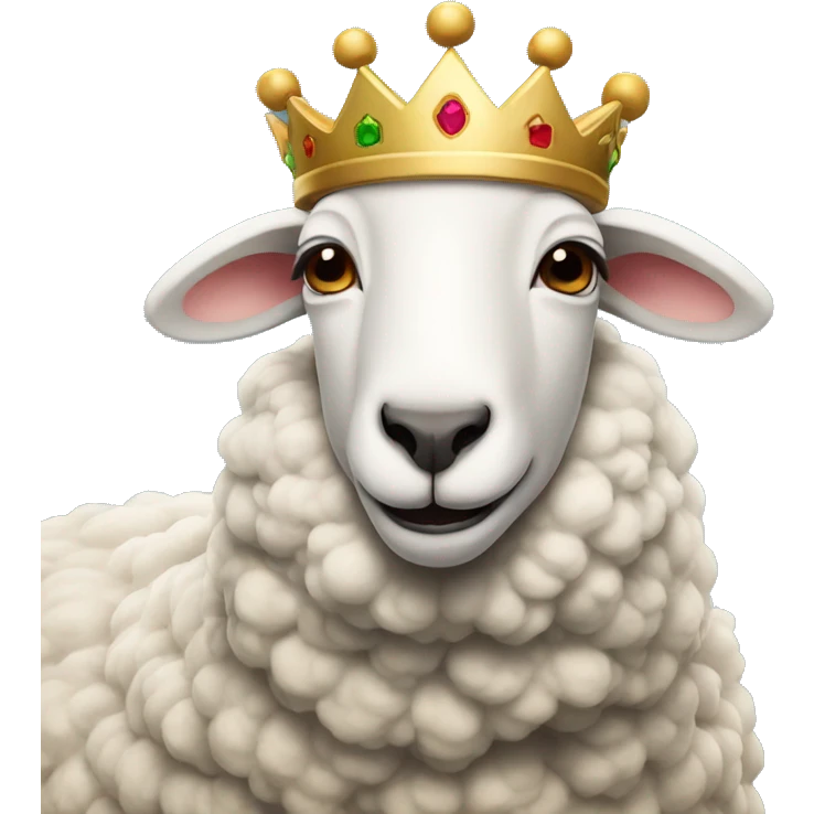 Sheep with a crown emoji