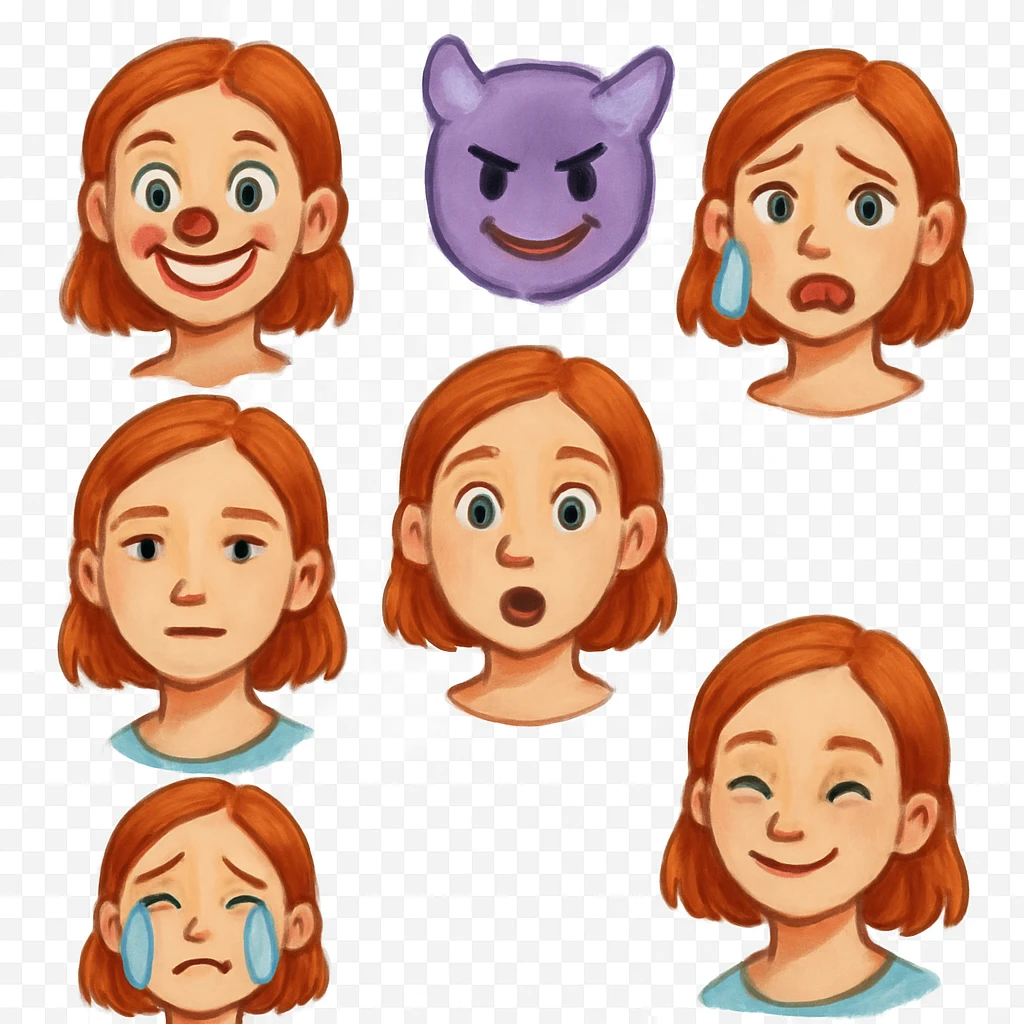 White girl with red hair emoji