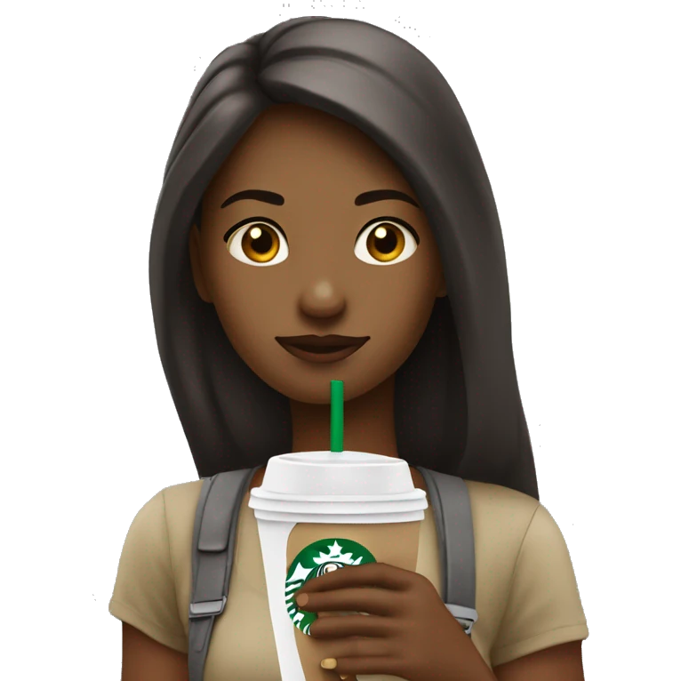 Girl ￼￼sipping Starbucks  emoji