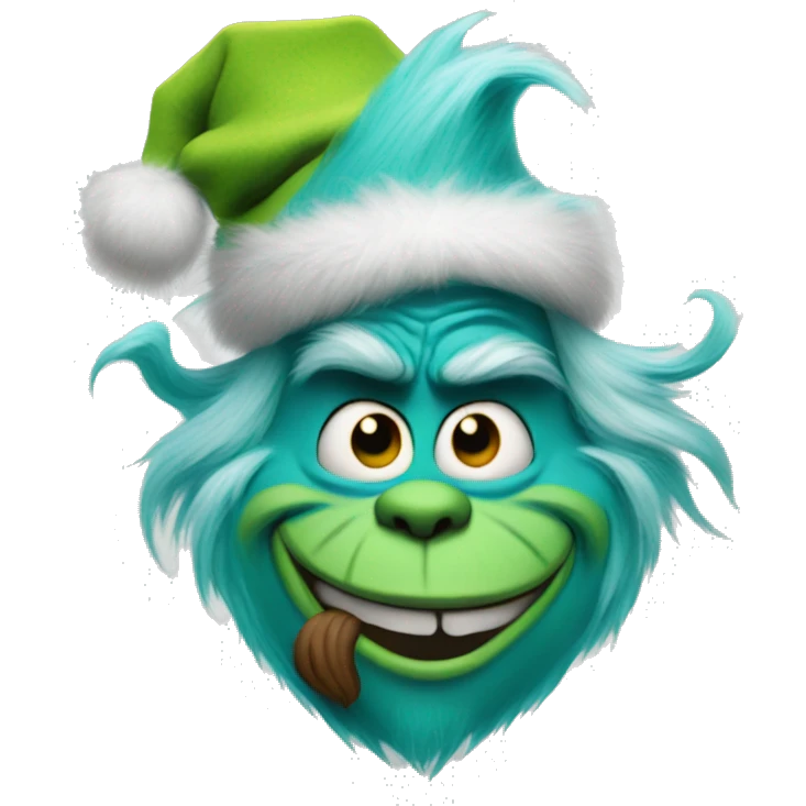 turquoise colored grinch emoji
