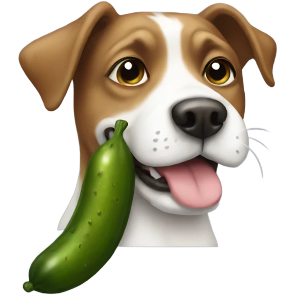 Dog with a pickle  emoji