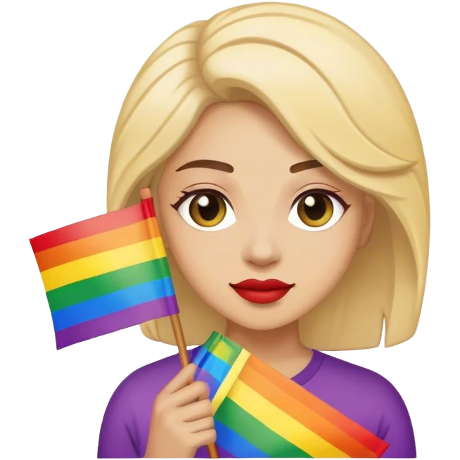 woman with lgbt flag emoji
