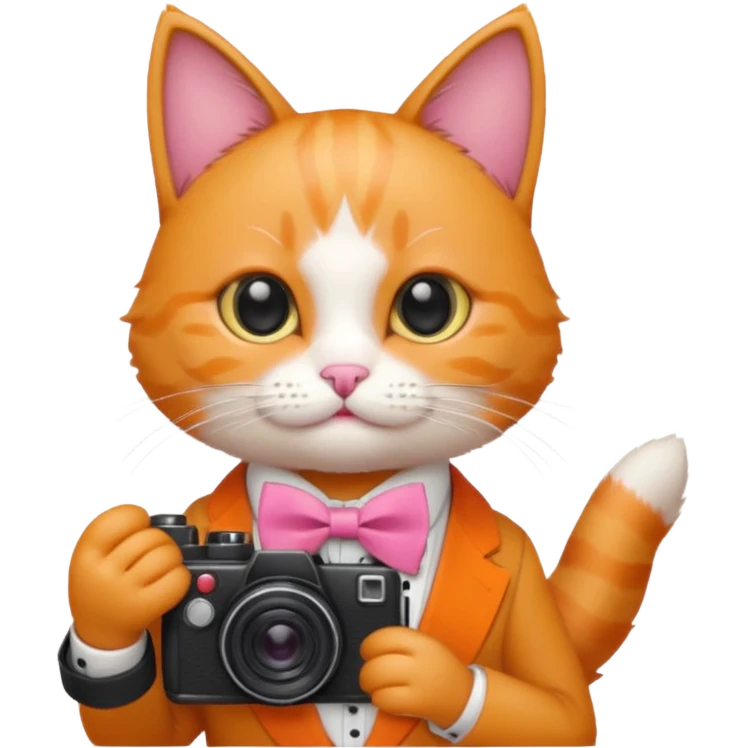 cute Cat taking a photo emoji