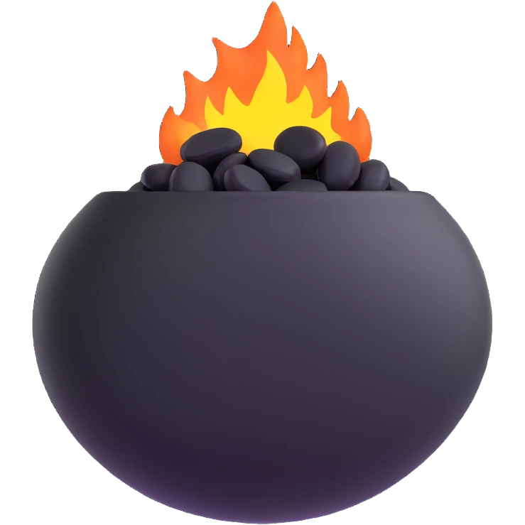 Coal ovoid, oval-shaped compressed coal fuel emoji