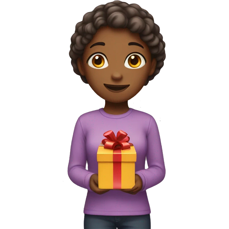 girl with a gift in her hands emoji