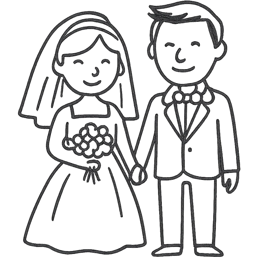 A wedding couple emoji